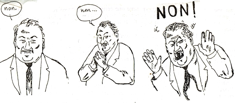 L'art de dire "non" par le directeur de Supélec - Illustration pour le journal des élèves Supélec. 1988