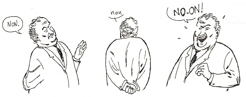 L'art de dire "non" par le directeur de Supélec - Illustration pour le journal des élèves Supélec. 1988