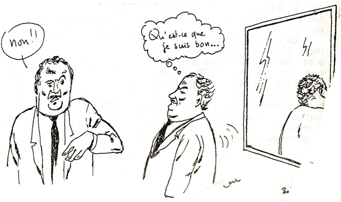 L'art de dire "non" par le directeur de Supélec - Illustration pour le journal des élèves Supélec. 1988