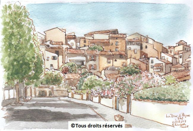 Le village de la Tour d'Aigues, en provence. Collection privée. Août 2007.